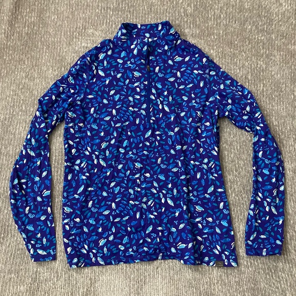 L.L. Bean Other - LL Bean Womens Rash Guard Swim Shirt Size M Long Sleeve All Over Pattern